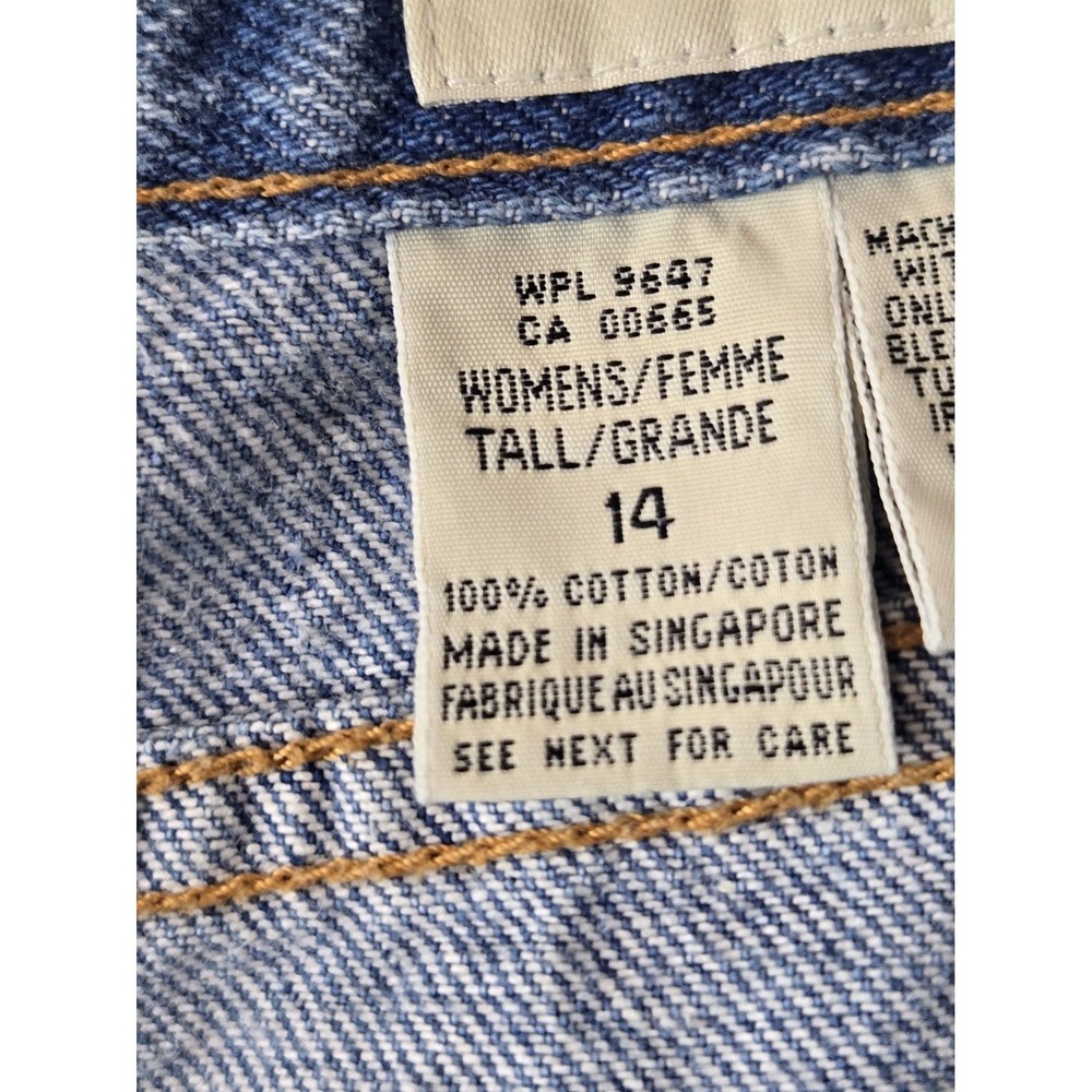 Eddie Bauer Womens Jeans Size 14 Tall High Rise Tapered Blue - Picture 3 of 11